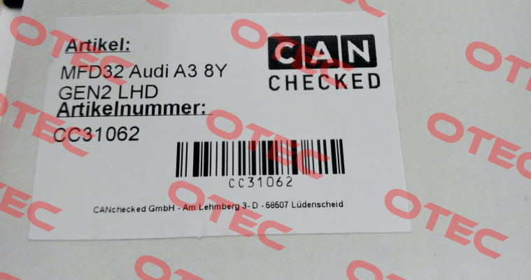 280156 / CANchecked MFD32 GEN 2 - 3.2" Display Audi A3 8Y - LHD CANchecked