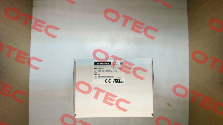P/N: T221738 Type: MSF220V Ziehl