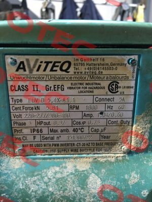 FUVD5,4X-A1.1 220-277/380-480V 60HZ  Aviteq