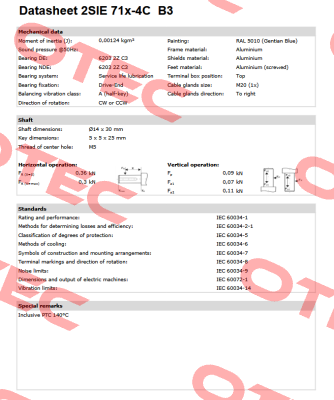 2SIE 071X-4C 0,55kW B3 230/400V-50Hz IE2 Cantoni