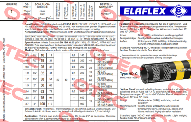 HD 50 C (25 m) Elaflex