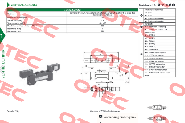 2431.52.00.35.02 (24V/DC) Pneumax