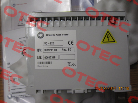 VIBROCONTROL 920 Bruel-Kjaer