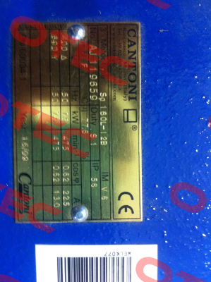 2SG 180L-12 7,5kW B3 (V6) 400/690V-50Hz, IP56  Cantoni