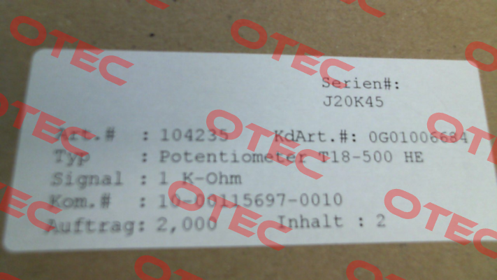 P/N: 104235 Type: T18-500 ALTMANN
