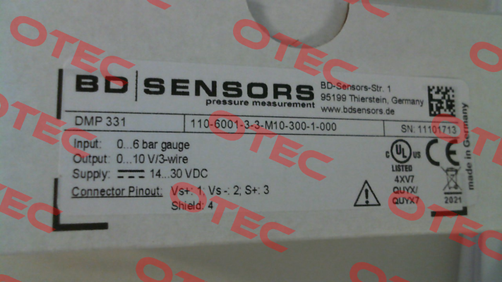 DMP 331 (110-6001-3-3-M10-300-1-000) Bd Sensors