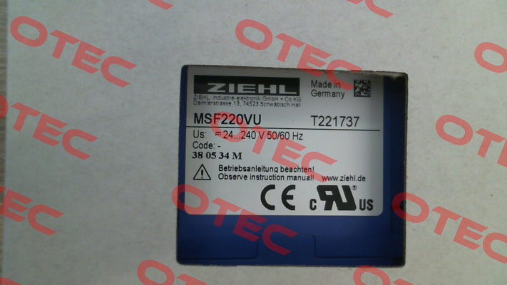 T221737 / MSF220VU Ziehl