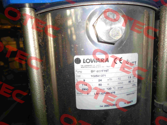Cylinder for SV-607F75T, Cod:1C2541371  Lowara